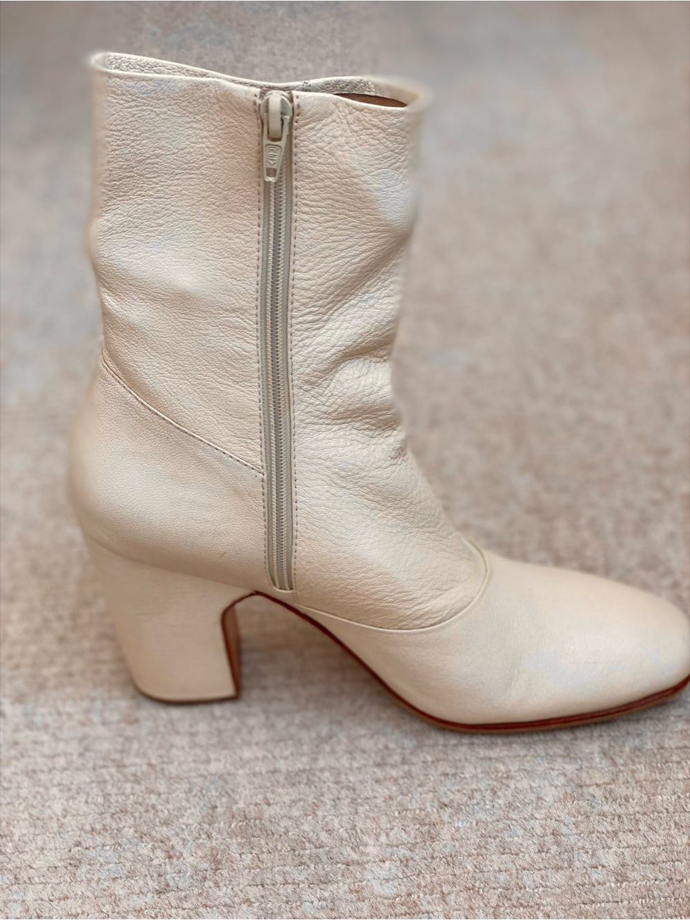 Rachel Comey Ivory Leather Ankle Booties - Picture 2 of 7